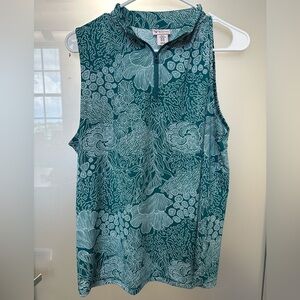 TOMMY BAHAMA Golf Spruce Green White Seven Seas Sleeveless Golf Shirt XL